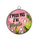 Pendentif Cabochon Argent - j'peux pas j'ai mojito