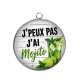 Pendentif Cabochon Argent - j'peux pas j'ai mojito