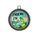 Pendentif Cabochon Argent - j'peux pas j'ai mojito