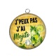 Pendentif Cabochon Argent - j'peux pas j'ai mojito