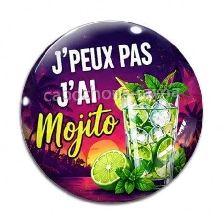 Cabochon Verre - j'peux pas j'ai mojito