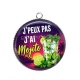 Pendentif Cabochon Argent - j'peux pas j'ai mojito