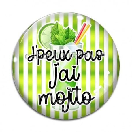 Cabochon Verre - j'peux pas j'ai mojito