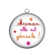 Pendentif Cabochon Argent - maman géniale