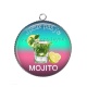 Pendentif Cabochon Argent - j'peux pas j'ai mojito