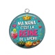 Pendentif Cabochon Argent -  ma nana c'est la reine de l'apéro