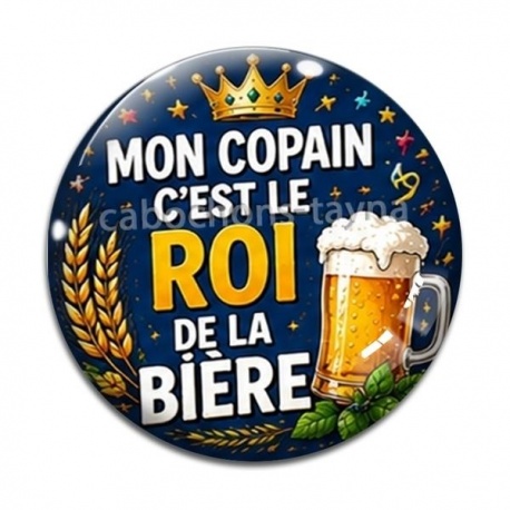 Cabochon Verre - mon copain c'est le roi de l'apéro