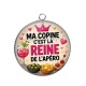 Pendentif Cabochon Argent - ma copine c'est la reine de l'apéro