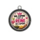 Pendentif Cabochon Argent - ma copine c'est la reine de l'apéro