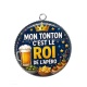 Pendentif Cabochon Argent - mon tonton c'est le roi de l'apéro