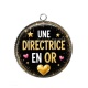 Pendentif Cabochon Argent - une directrice en or
