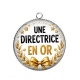 Pendentif Cabochon Argent - une directrice en or