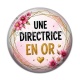 Cabochon Résine - une directrice en or