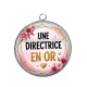 Pendentif Cabochon Argent - une directrice en or